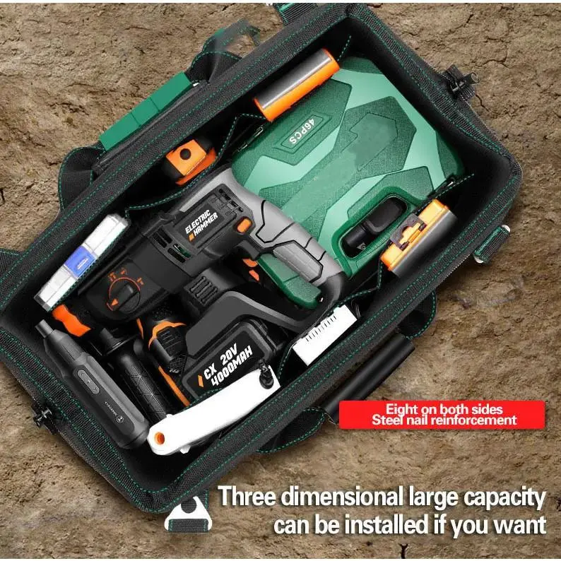 GREENER Tool Bag / Tas Perkakas 13 inchi Bahan Oxford Toolbag Tool Bag Tas Kunci Motor Mobil Alat Tukang Greeneg Tool Bag 13 - 20 Inch Kain Oxford Tebal Tas Alat Perkakas Kuat Tas Perkakas Toolkit Toolbox 20 Inch 2