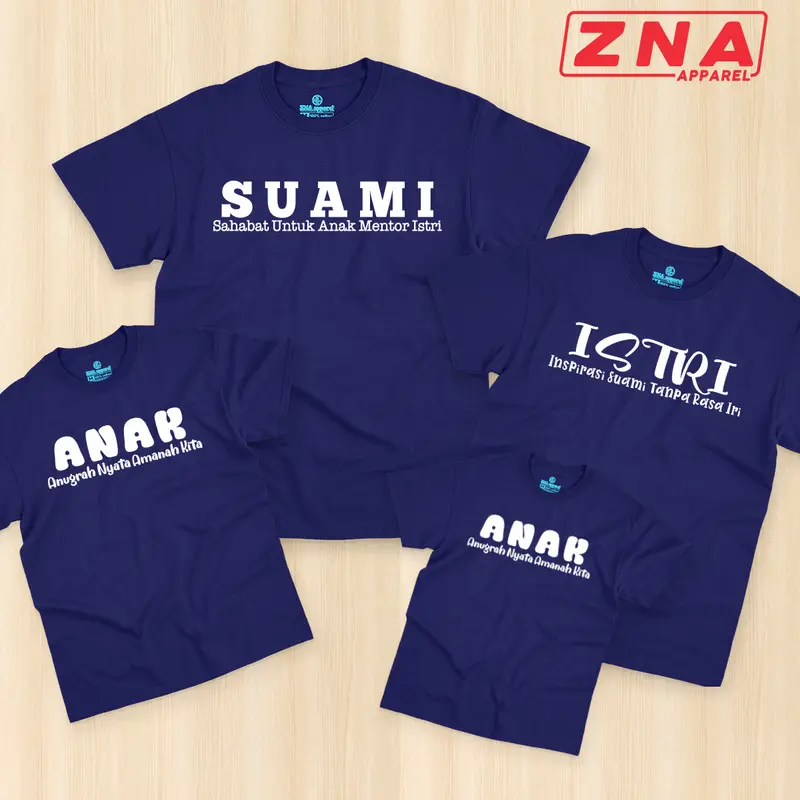 Kaos Couple Keluarga Suami Istri Anak | Baju Atasan Pasangan Ayah Ibu Anak Bahan Katun Combed 30s 4