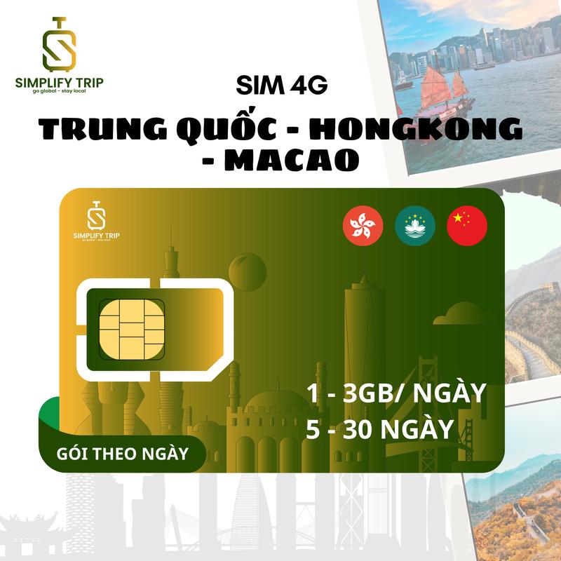 SIMPLIFY TRIP - SIM du lịch Trung Quốc, HongKong, Macao 4G, chỉ có data - Gói…