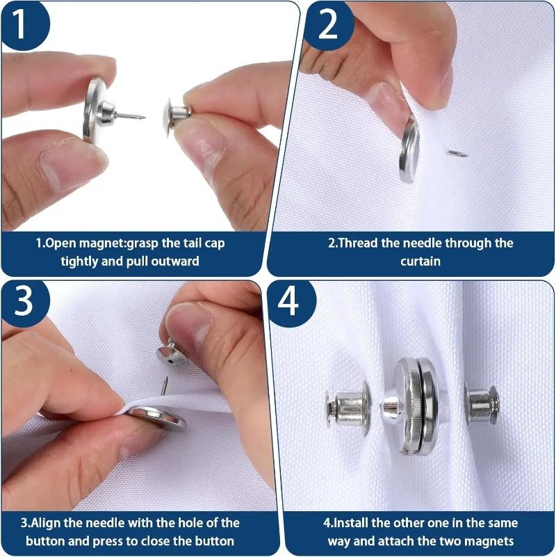 Product Introduction of Nút Từ Tính Rèm, 1 / 4 Cặp, Kẹp Chốt Cố Định Rèm Có Thể Tháo Rời Ngăn Ngừa Điều Chỉnh Ánh Sáng, Khóa Nam Châm Đóng Màn Hình Cửa Sổ 14