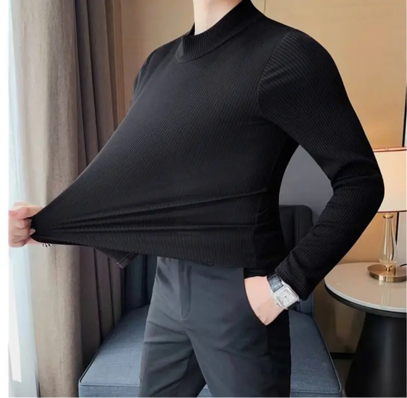 Combo 3-4 Áo Giữ Nhiệt Gân Tăm Thu Đông Cổ Cao Co Giãn 4 Chiều Ấm Áp Thời Trang Menswear 6