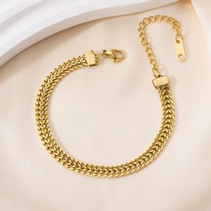 Gelang Keluli Titanium, Gaya Eropah dan Amerika, Rekaan Indah, Barang Kemas, Rantai Tebal, Warna Emas, Gelang Gred Tinggi Bangles Bracelets lustful  jewelry