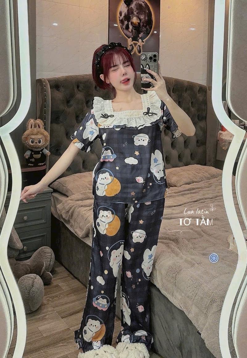 Product Introduction of Lụa xước tay cộc quần dài Nữ Women 24