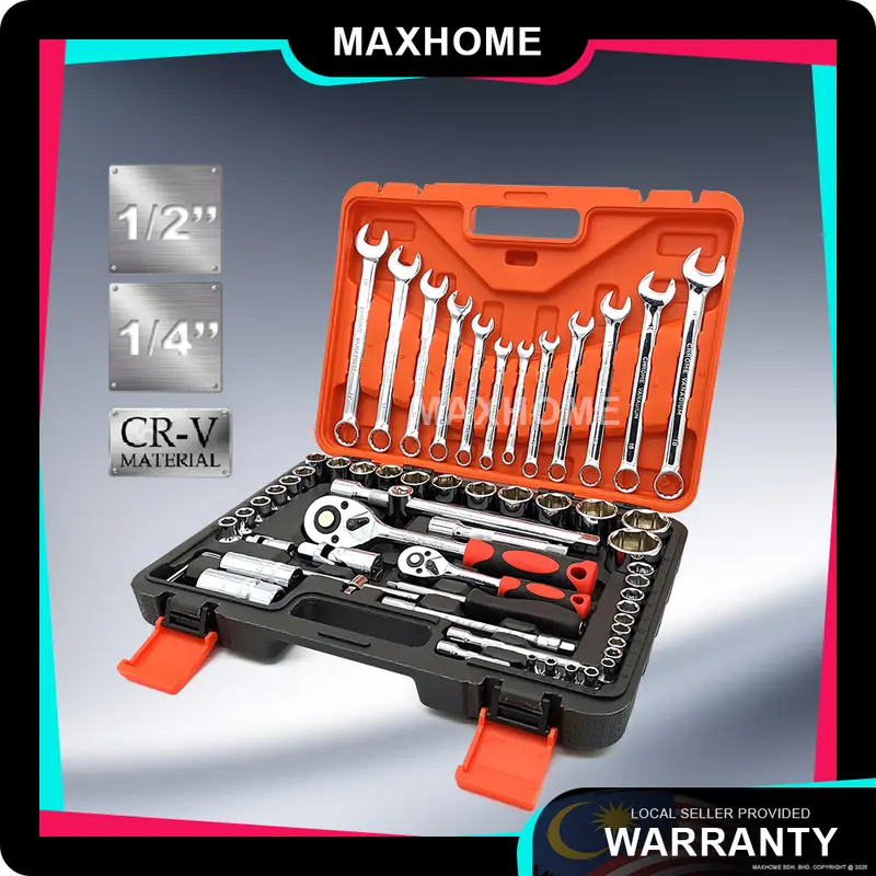 61pcs Premium CR-V Ratchet Box Socket Set Combination Socke - TikTok ...
