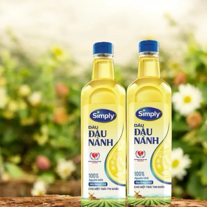 Dầu ăn simply đậu nành chai 1 lit-cho trái tim khoẻ mạnh-