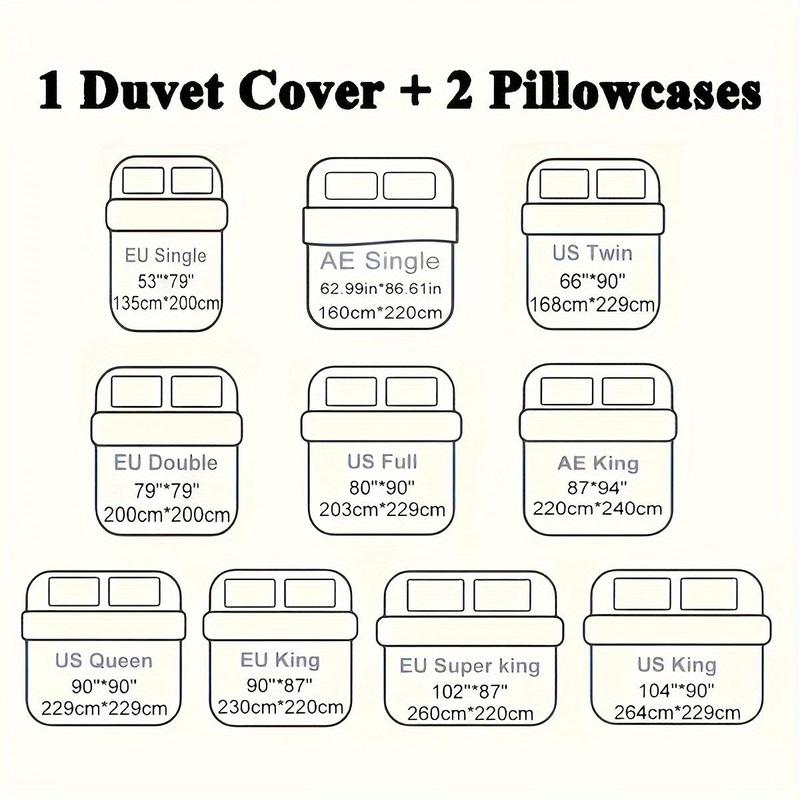 Heart Print Duvet Cover & 2 Counts Pillowcase without Filler, 3 Counts/set Soft Bedding Sets for Bedroom Use, Dust-proof Christmas Decor Bedding for Home, House Decor, Gifts For Men, Christmas Gifts, Christmas Decorations 1