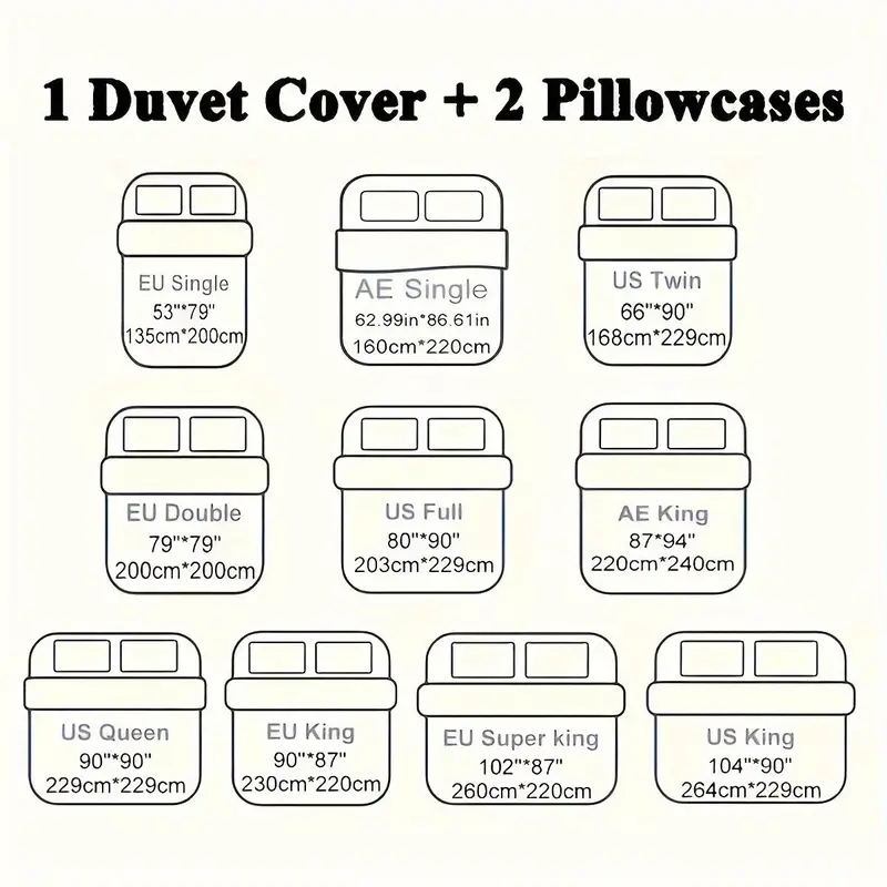 Heart Print Duvet Cover & 2 Counts Pillowcase without Filler, 3 Counts/set Soft Bedding Sets for Bedroom Use, Dust-proof Christmas Decor Bedding for Home, House Decor, Gifts For Men, Christmas Gifts, Christmas Decorations 1