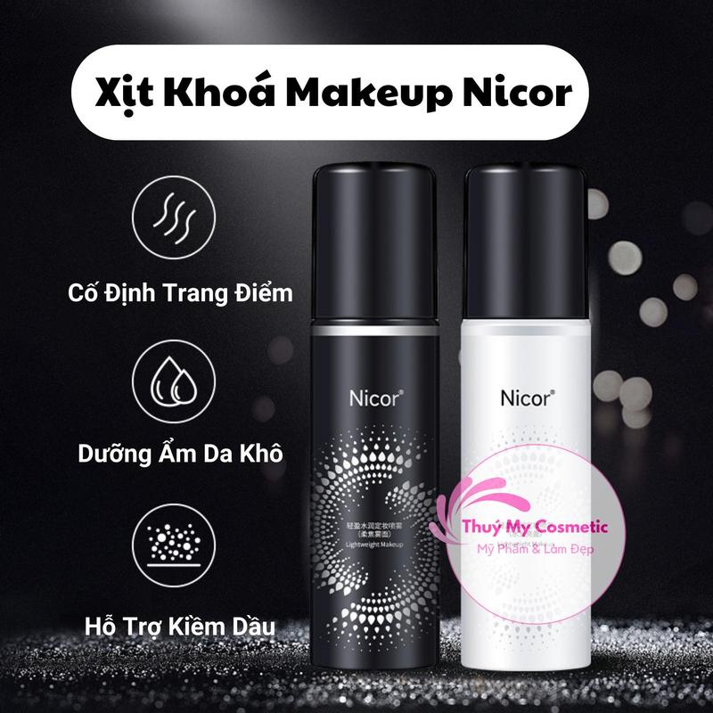  Xịt Khoá Makeup Cố Định Trang Điểm Nicor Chai 100ml Xịt Khoá Nền Makeup Lâu Trôi Kiềm Dầu Dưỡng Ẩm Kiểm Soát Dầu Nhờn Trên Da Cosmetic Women Nữ Mỹ Phẩm 