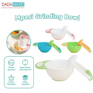 DADAWARD Baby Food Masher Bowl Grinding Bowl Baby Food Maker Set 2in1 Mangkok Mpasi Putih Bayi