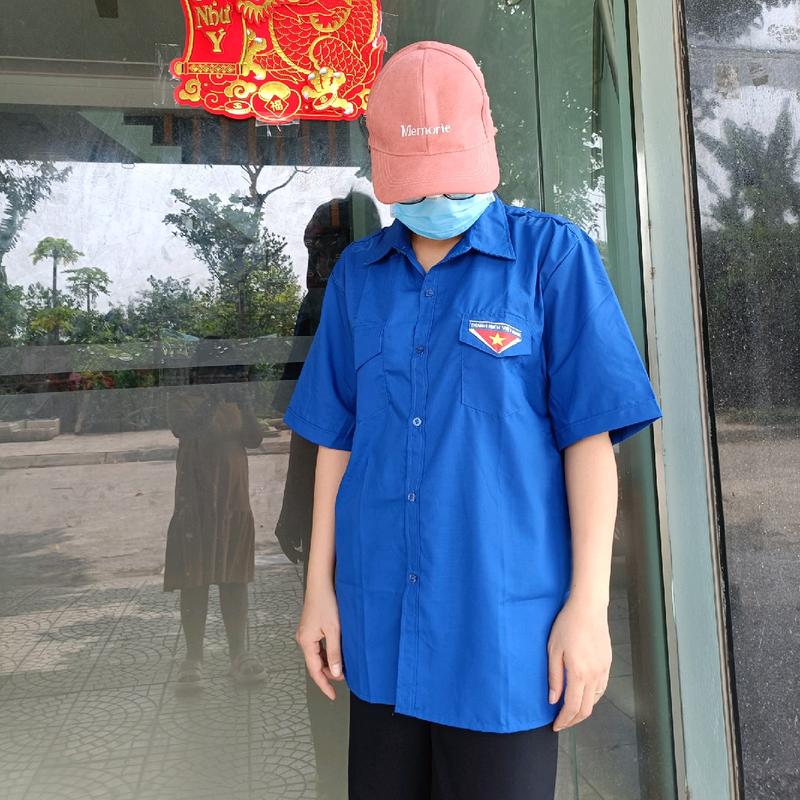 Áo sơ mi đoàn cộc tay Nam, nữ, áo đoàn thanh niên vải kate mát đẹp