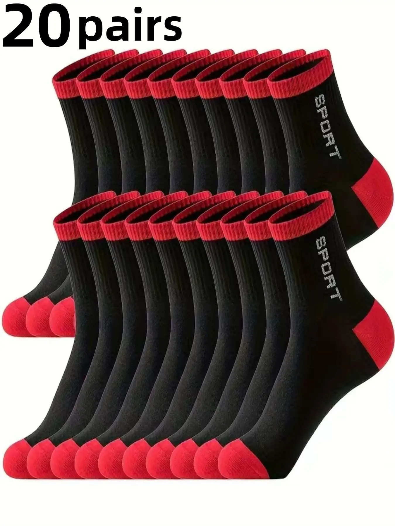 Men's Colorblock Letter Print Crew Socks, Casual Moisture Wicking Sports Socks, Soft Comfy Breathable Socks for All Seasons Daily Wear, Men's Underwear, Socks for Men