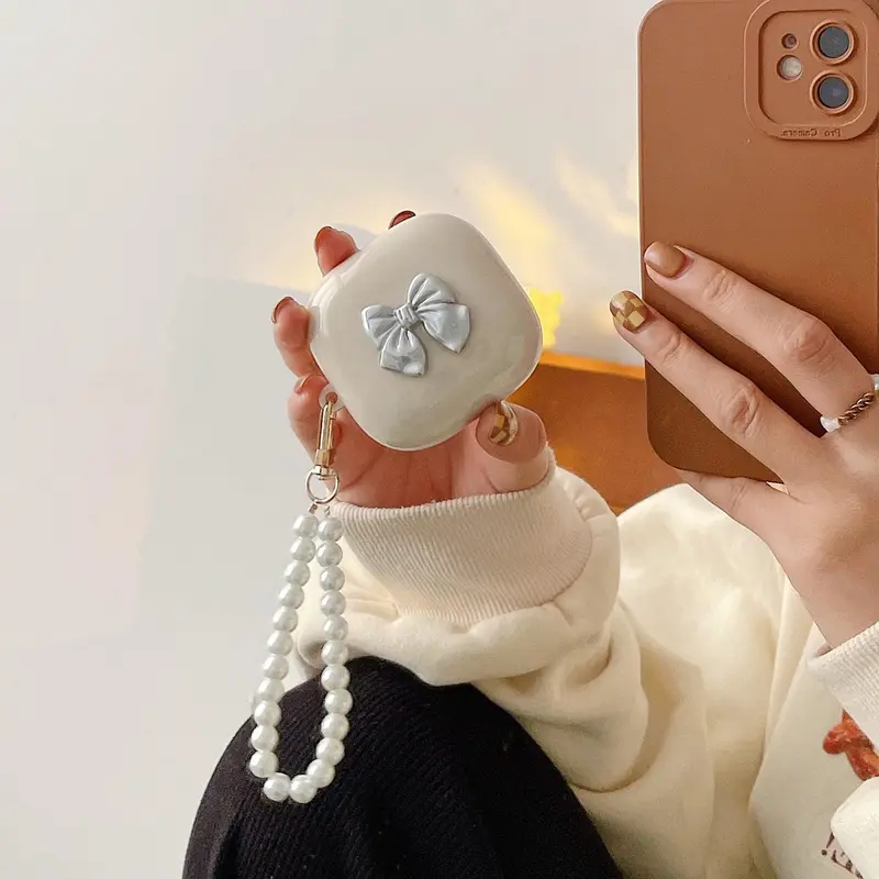 Vỏ Bảo Vệ Hộp Tai Nghe, Beat Fit Pro, Màu Đồng Trắng, Tay Áo Tai Nghe Beats Mới, Vỏ Bảo Vệ Mặt Dây Chuyền Hình Trái Tim Phụ Kiện Silicone Nghe Nhạc Earphone 6