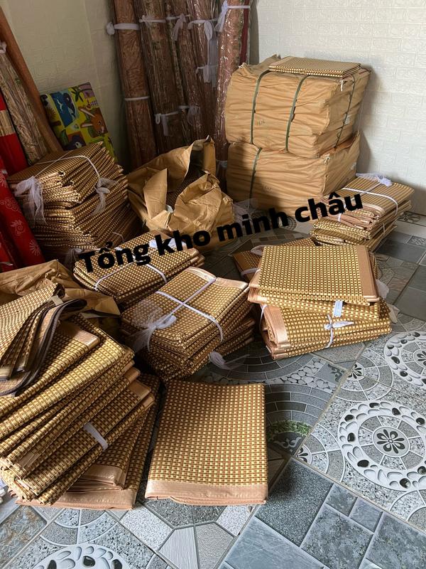 Chiếu Điều Hoà Sợi Mây Lót Lụa Cao Cấp, Có Bo Chun 2 Góc Đệm - Chiếu Loại 1 4