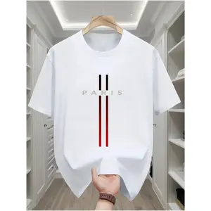 Kaos Unisex Katun 220g Lengan Pendek Kerah Bulat 24s Nyaman dan Lembut Cocok untuk Pria dan Wanita