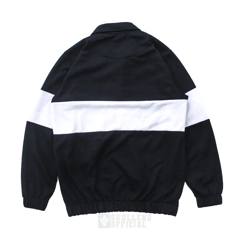 SKULLEND Rugby Vintage Sweater Hoodie  Premium panjang tebal Baju Pria Wanita Crewneck Hitam Sweatshirt  Kerah  Distro Casual Keren 1