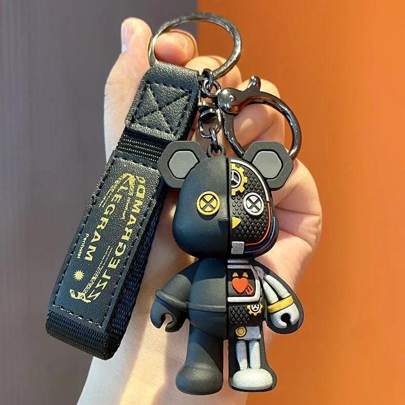 nical Bear Keychain Creative  Unique Men's Car Cartoon Three-Dimensional Doll Fashion Bag Pendant Mobile Phone Digital 3C