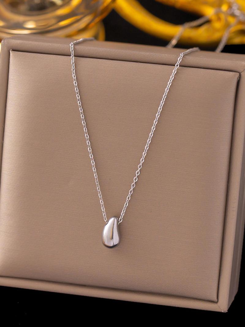 Product Introduction of Water Drop Shaped Pendant Necklace for Women, Fashion Jewelry for Party, Daily Clothing Decor, Trendy All-match & Exquisite Jewelry for Birthday Gift 4
