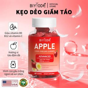 [24H] BIYODE-Kẹo làm đẹp táo được khuyên dùng chính thức Chứa Vitamin B9 + Vitamin B12 Vua của các loại trái cây Apple Women's Beauty Bổ sung năng lượng Beauty Bear Gummy Candy 60 viên(Giảm giá giới hạn 100 chai)  collagen