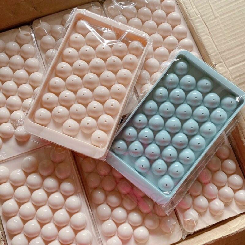 Product Introduction of khay đá viên tròn 33 viên.Khuôn thạch bi nhựa tròn làm hoa quả trái cây/m 35