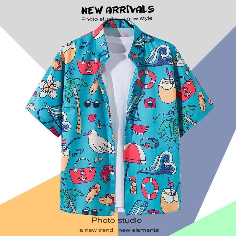 Product Introduction of Áo Sơ Mi Đi Biển Thường Ngày Dành Cho Nam Giới, Áo Sơ Mi ngắn Tay Áo Mỏng Mùa Hè, Áo Sơ Mi In Hình, Dáng Rộng Vừa Vặn, Áo Sơ Mi Hawaii Sành Điệu, Thích Hợp Cho Phụ Nữ, Năm 2025 14