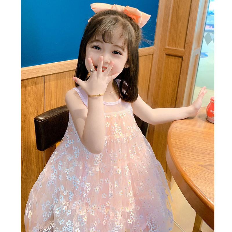 Girls' Dress Summer Dress 2024 New Korean Style Western Style Children Toddler Summer Baby Princess Dress Vest Dress 0