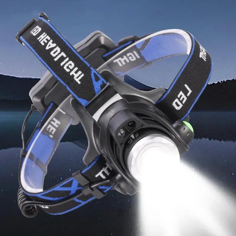 Lanterna de cabeça led com sensor de movimento e zoom usb_voghion.com
