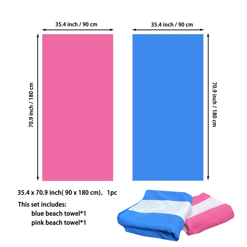 Striped Beach Towel Set, 2 Counts Quick-drying Bath Towel, Soft Bath Towel, Bath Towel for Home, Outdoor, Travel, Camping, Hiking, Swimming, Spa, Gym 1