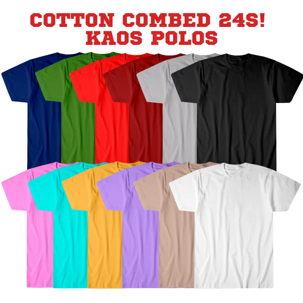KAOS POLOS UNISEX DEWASA PRIA WANITA / T-SHIRT BAJU OBLONG KATUN COMBED 24S bajudistro