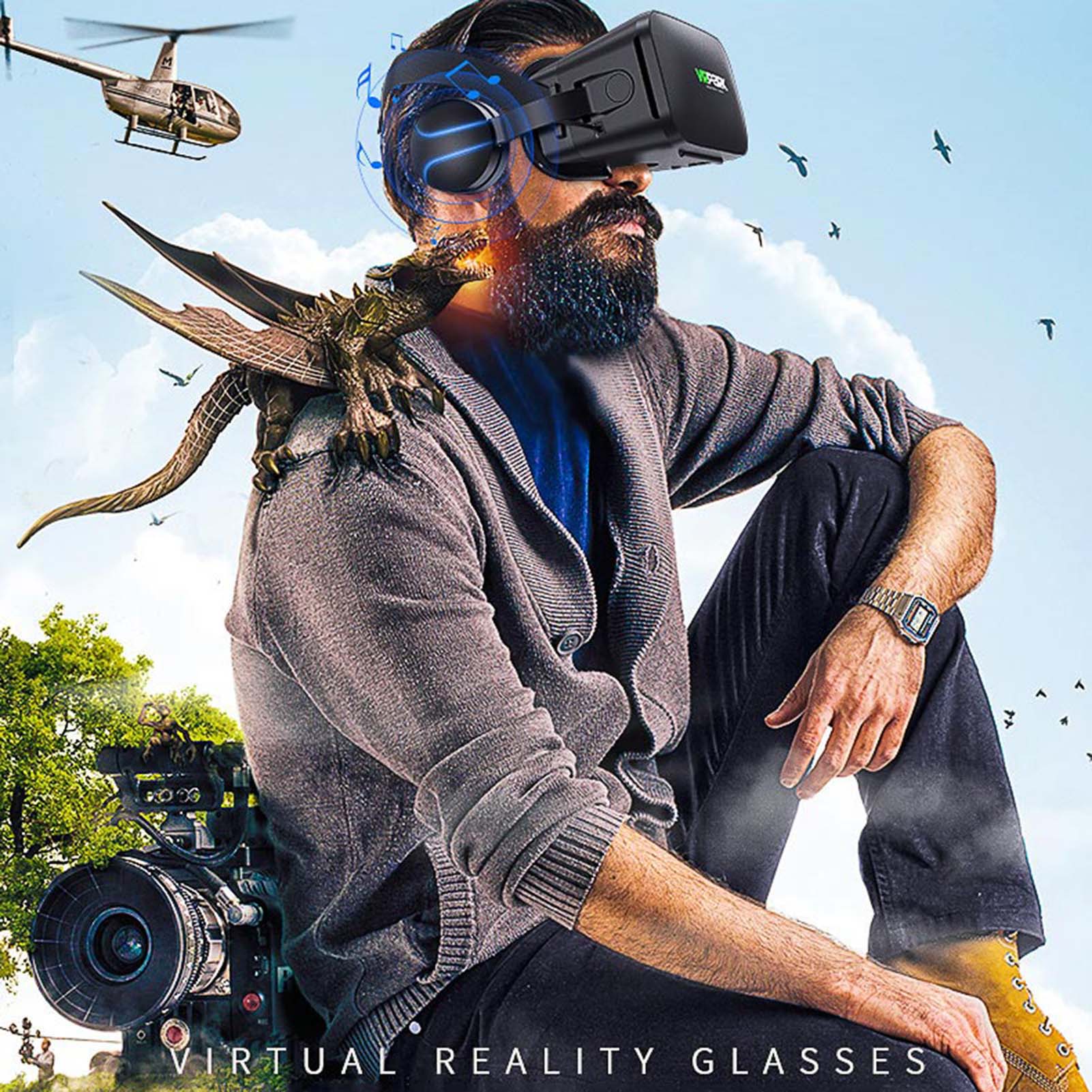 Adjustable VR Glasses HiFi Headset Immersive 3D Virtual Reality Glasses For IOS Android PC With Wireless Handle Eye Protection - Image 13