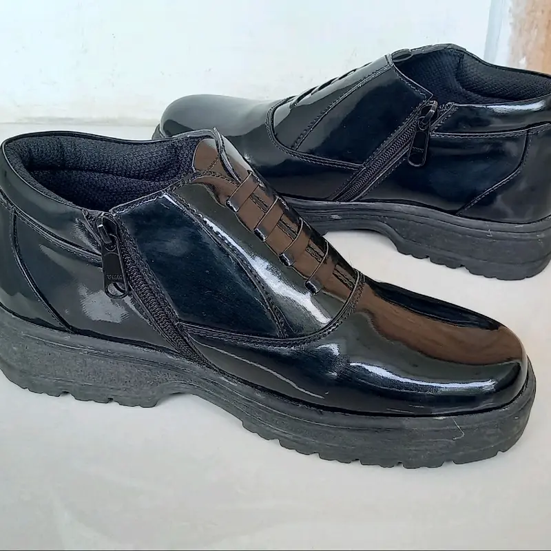 sepatu PDH pria Hitam Kilap Tanpa Semir Security Polisi Taruna Satpam Satpol Dinas Kerja Murah Berkualitas boots Shoes boots Shoes sepatu boots ringan rapi sepatu formal 2