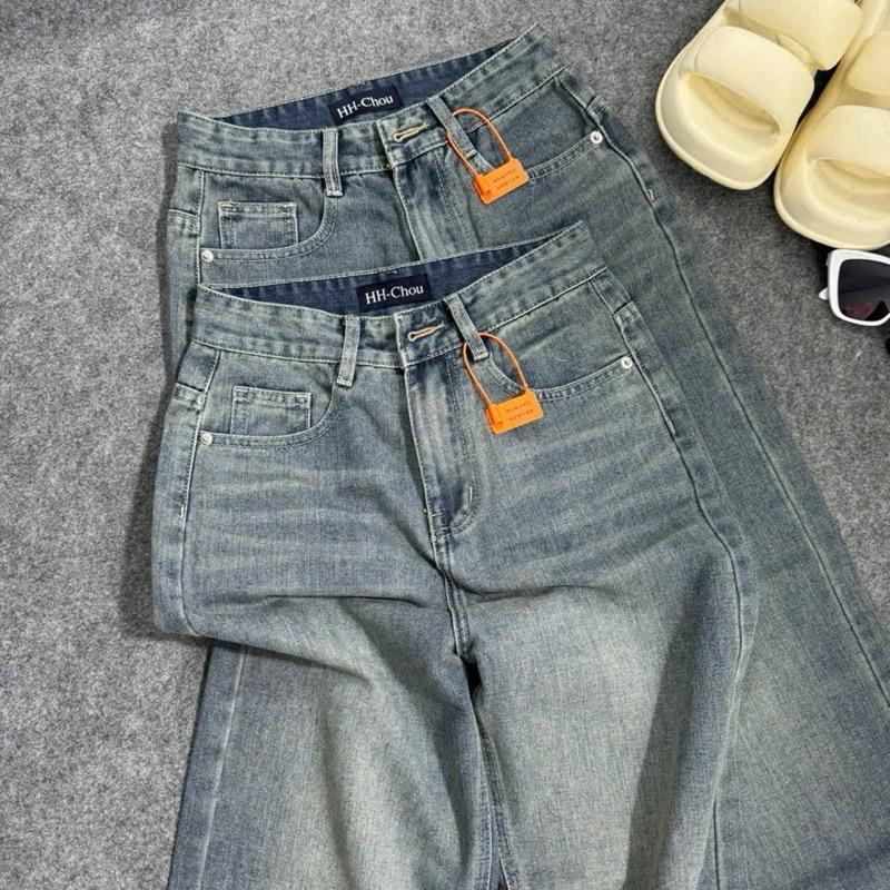 KANG (S-2Xl) Quần Jeans Suông Rộng Màu Lạ dơ nhẹ Chất jeans mềm K3242 1