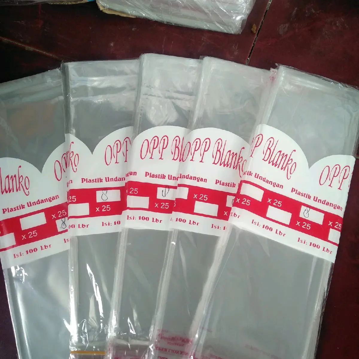 Plastik OPP 8x25 9x25 10x25 isi 100 lembar