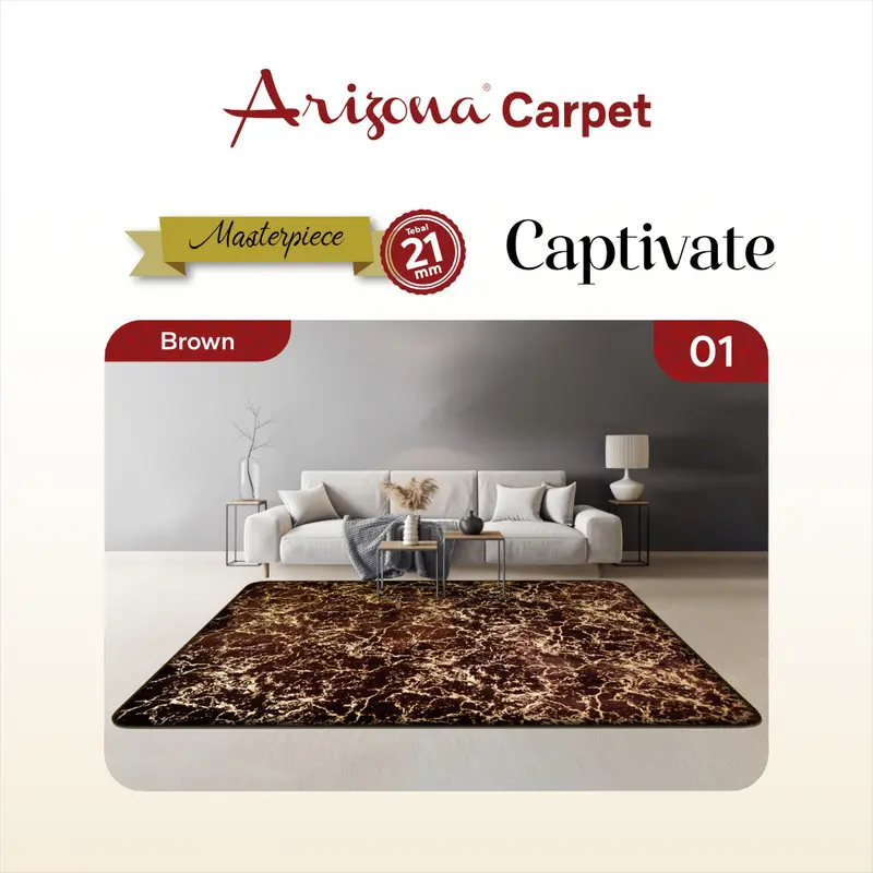 [190x270cm] Masterpiece Captivate Karpet Busa Malaysia Arizona Motif Lava Carpet 1
