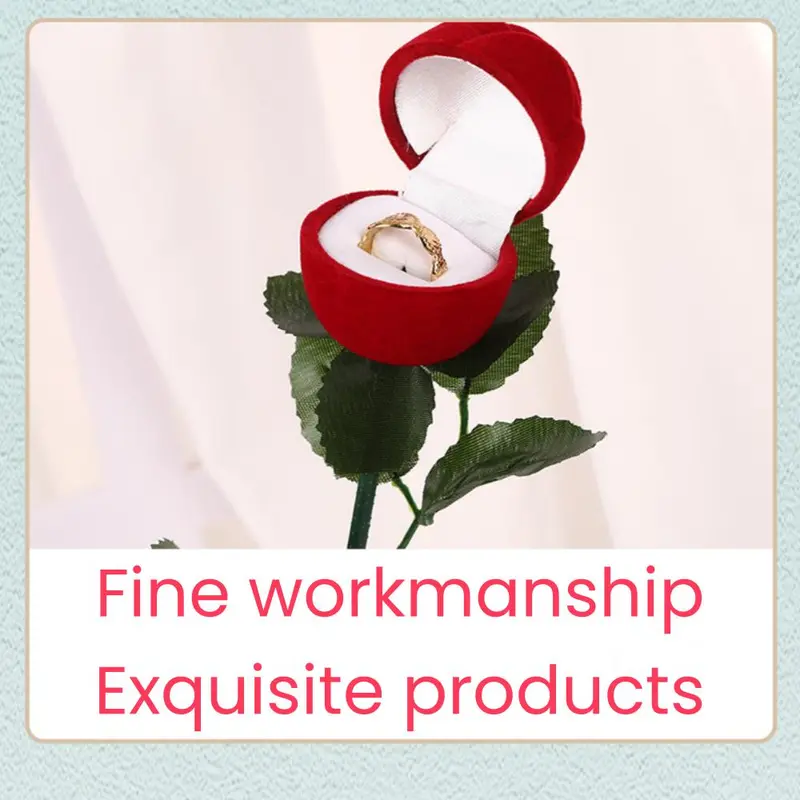 Artificial Rose Ring Box, Romantic Rose Gift Box, Exquisite Gift Box for Wedding Birthday Festival Party, Gift Wrapping Supplies 5