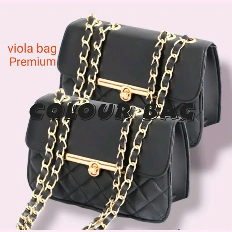 Tas Selempang Wanita Bordir Polos Slempang Tali Rantai Sling Bag Cewek Slingbag 2