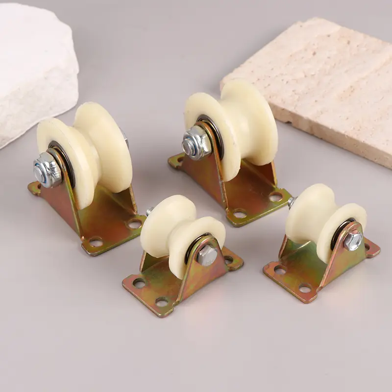 Ròng Rọc theo dõi con lăn có rãnh bằng Nylon, V / U, với giá đỡ, Ròng rọc nặng, thích hợp cho cửa có rãnh, có kích thước 30mm và 50mm, có gót trượt 3