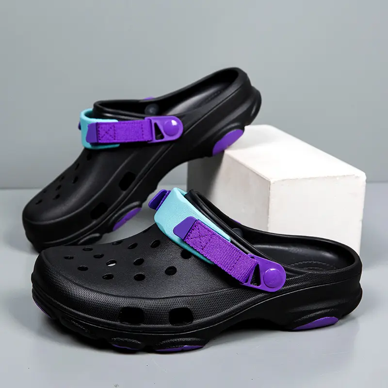 Men's Classic Style Casual Platform Clogs Mules Comfortable Summer Outdoor Garden Shoes with EVA Insole Anti-Slip Hole Shoes