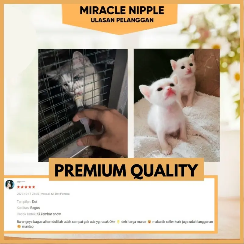 PET MIRACLE NIPPLE KITTEN ANAK KUCING DOT DODOT EMPENG SUSU BAYI KUCING BARU LAHIR FEFARM 4