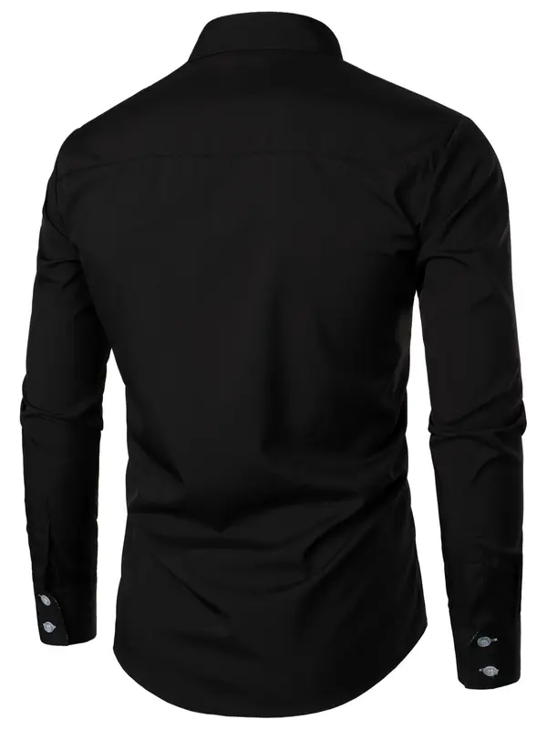 Men's Slim Paisley Print Button Front Shirt, Comfy Long Sleeve Tops for All Seasons, Casual Fashion Comfy Top for Men 5