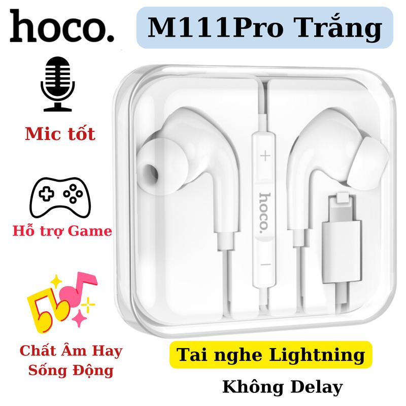  Tai nghe có dây chân Lightning Hoco M111 M111Pro không delay hỗ trợ Game mic thu âm tốt âm thanh sống động earphone 