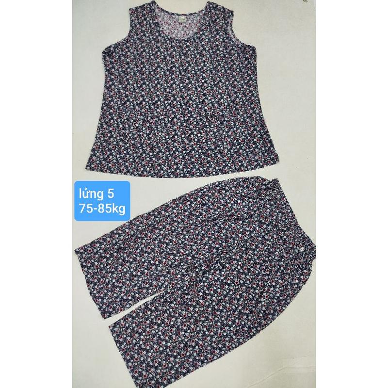 Product Introduction of [sát nách] Size 5 từ 75-85kg mẫu bộ lửng cho nữ vải thun lạnh, mặc nhà mát, phom to, co giãn {Áo Women Quần Ngủ} Nhung Voi 26