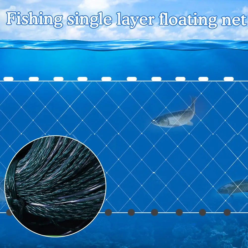 Single Layer Floating Fishing Net 08x25m08x16m12x20m O3Y9