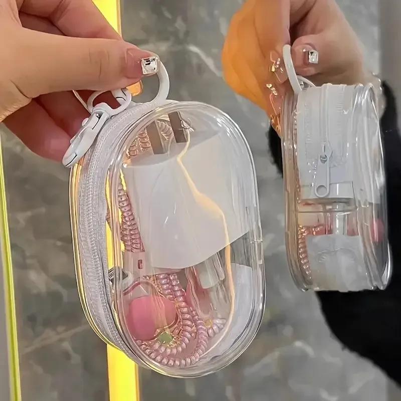 Túi Trưng Bày Hình Ảnh Trong Suốt, cho Labubu, PVC trong suốt dày, với móc chìa khóa, Dây Buộc, Hộp Sắp Xếp, Chống bụi, Thích hợp cho đồ sưu tầm, Túi đựng chìa khóa, [Thanh Toán Khi Nhận Hàng] 8