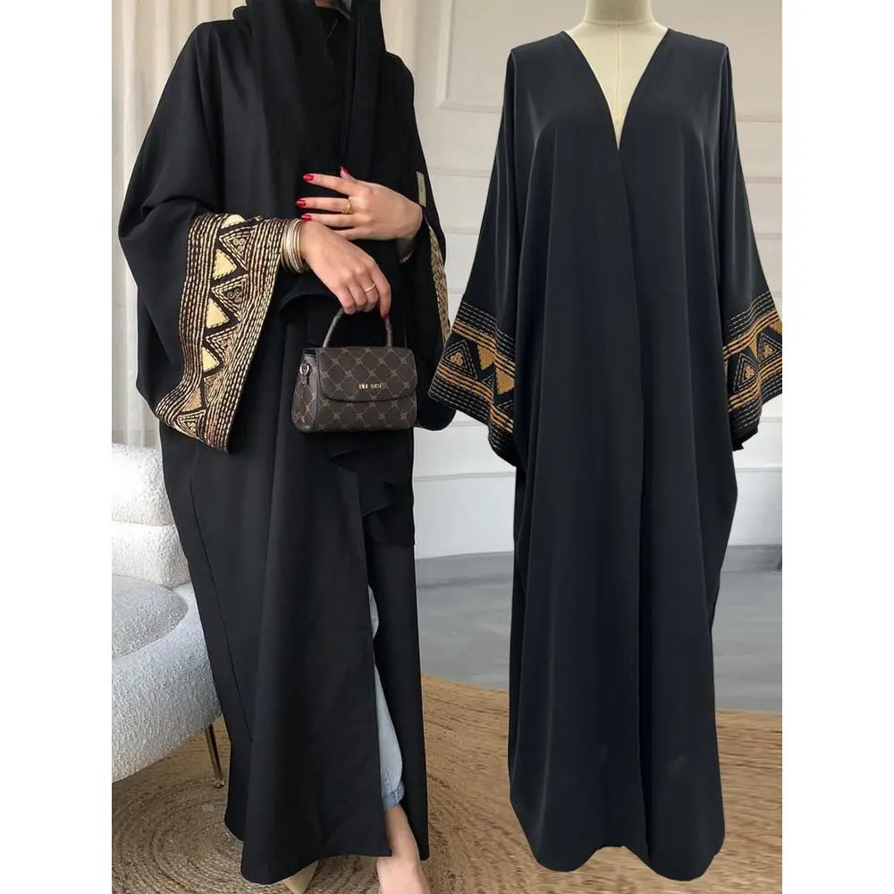 Áo Cardigan Hồi Giáo, Dành Cho Phụ Nữ, Khăn Trùm Đầu Thêu, Phong Cách Trung Đông Dubai Và Ả Rập Abaya, Váy Tay Cánh Dơi, Thiết Kế Thêu