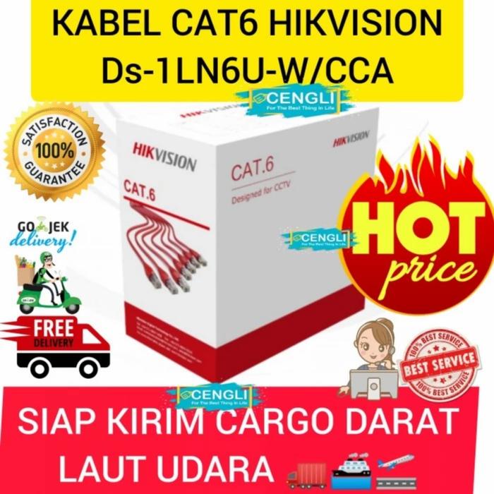 Gambar Kabel cat6 hikvision ds 1ln6u w/cca 100m 100 meter cat 6 100 m  ds-1ln6u-w/cca dari Cengli Store Kota Surabaya Tokopedia
