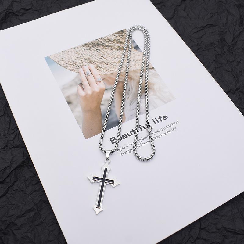 Product Introduction of Cross necklace for men and women Instagram trendy hip-hop couple party pendant personalized necklace ankh  necklace 8