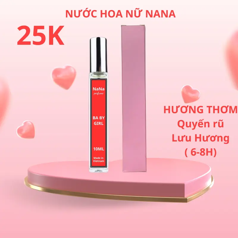 Nước hoa nữ NANA SO GIRL chai 10ml lưu hương 6-8H, tinh dầu nước hoa nữ hương thơm tươi mát ngọt ngào quyến rũ 7