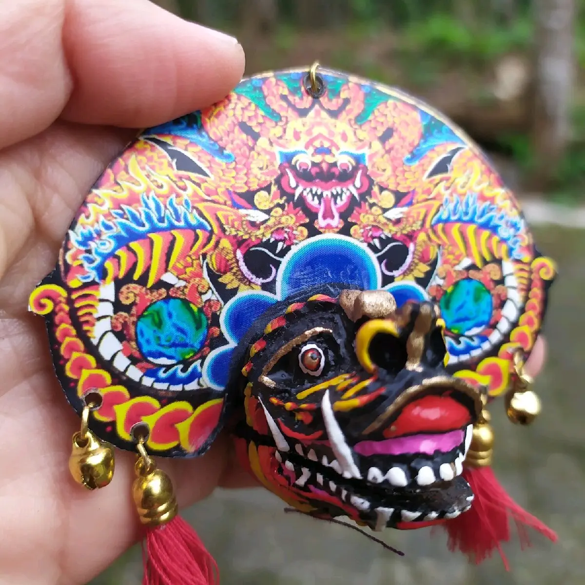 barongan jowoan TELON KUNING / MERAH jawa timur bentuk gantungan kunci devil reog jawa timur