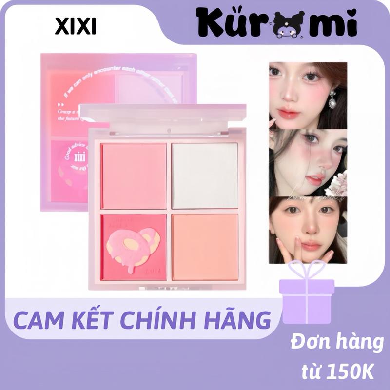 [KUROMI X THUỶ ĐỖ BEAUTY] Bảng Phấn Mắt Má XIXI Kèm Highlight Bắt Sáng 4 Ô Xixi Ice Cream Cool Tone Hồng kuromi Cosmetic Lấp lánh Trang Điểm Women Nữ Mỹ Phẩm