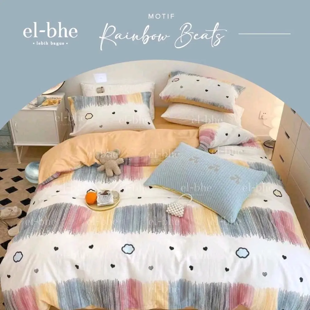 set sprei dan bedcover katun premium ellasticloc Bisa Dicuci King Size busa seprei